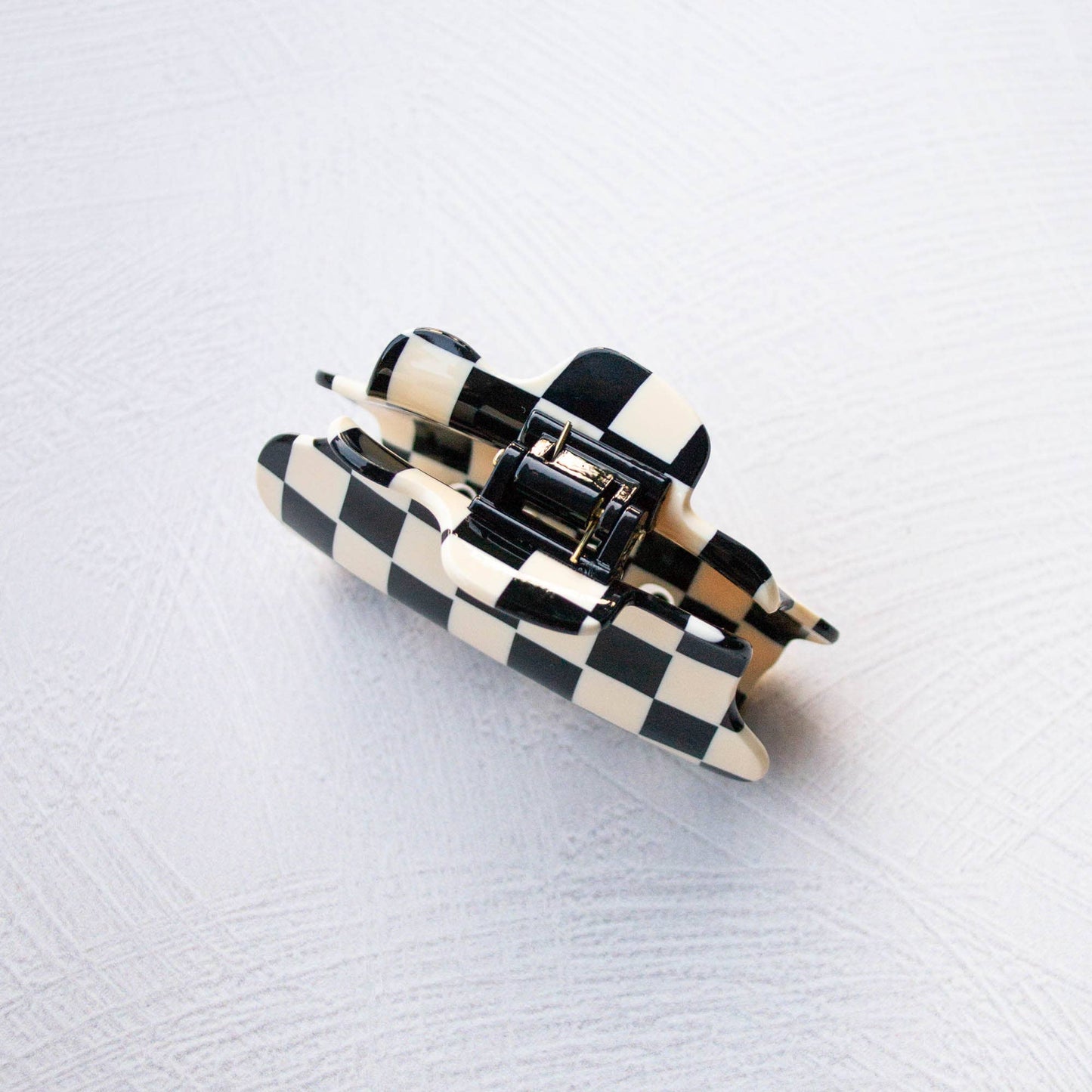 Eco Cloud Checkerboard Pattern Hair Claw Clip