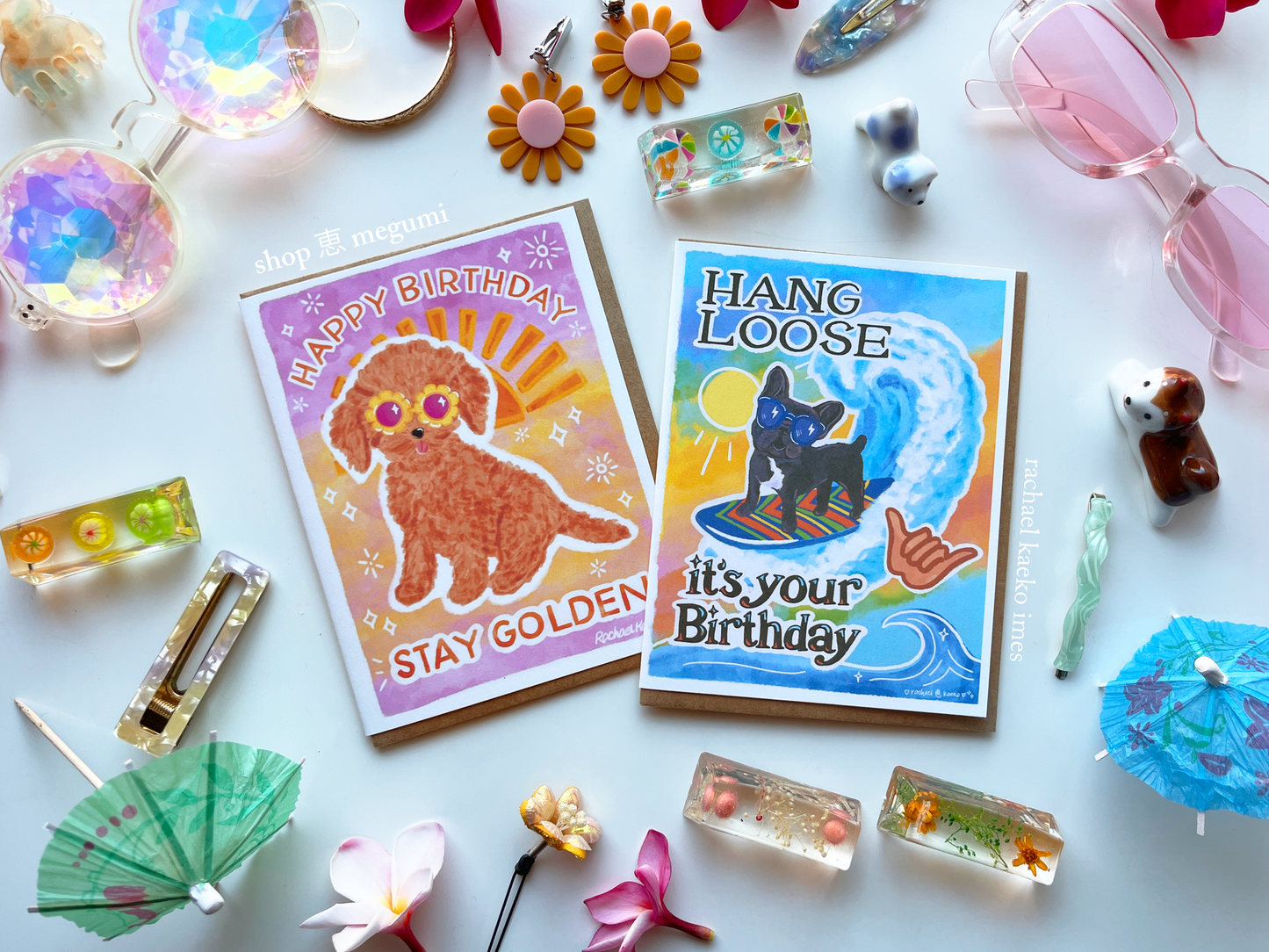 Stay Golden Dog Birthday Card | Golden Doodle Greeting Card | GoldenDoodle Art Illustration