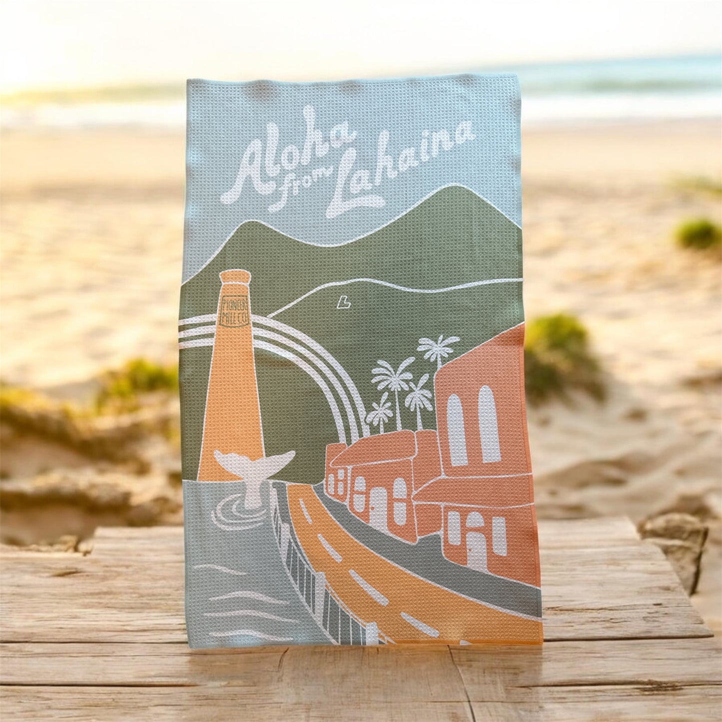Sarcreate X Geometry | Aloha from Lahaina Kitchen Towel