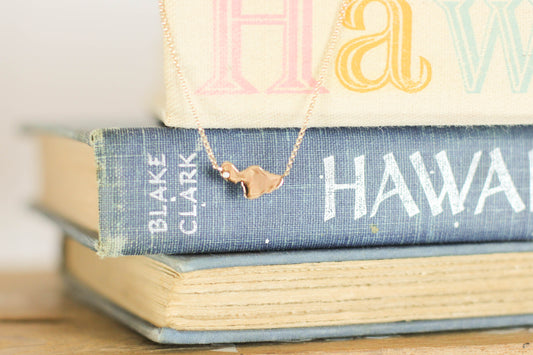 14K Gold Maui Necklace | Love for Lahaina w/Diamond or Ruby