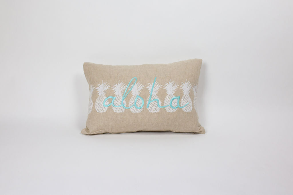 Maka Sea Linen Small Rectangle Pillow | Ho'okipa Collection | Single Sided