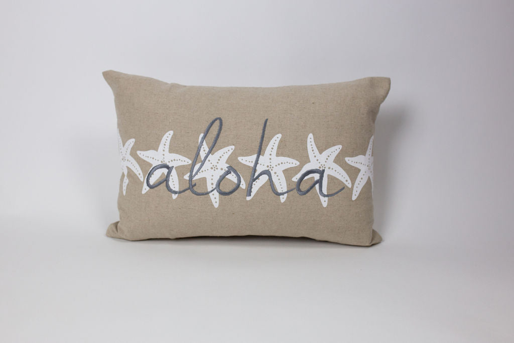 Maka Sea Linen Small Rectangle Pillow | Ho'okipa Collection | Single Sided