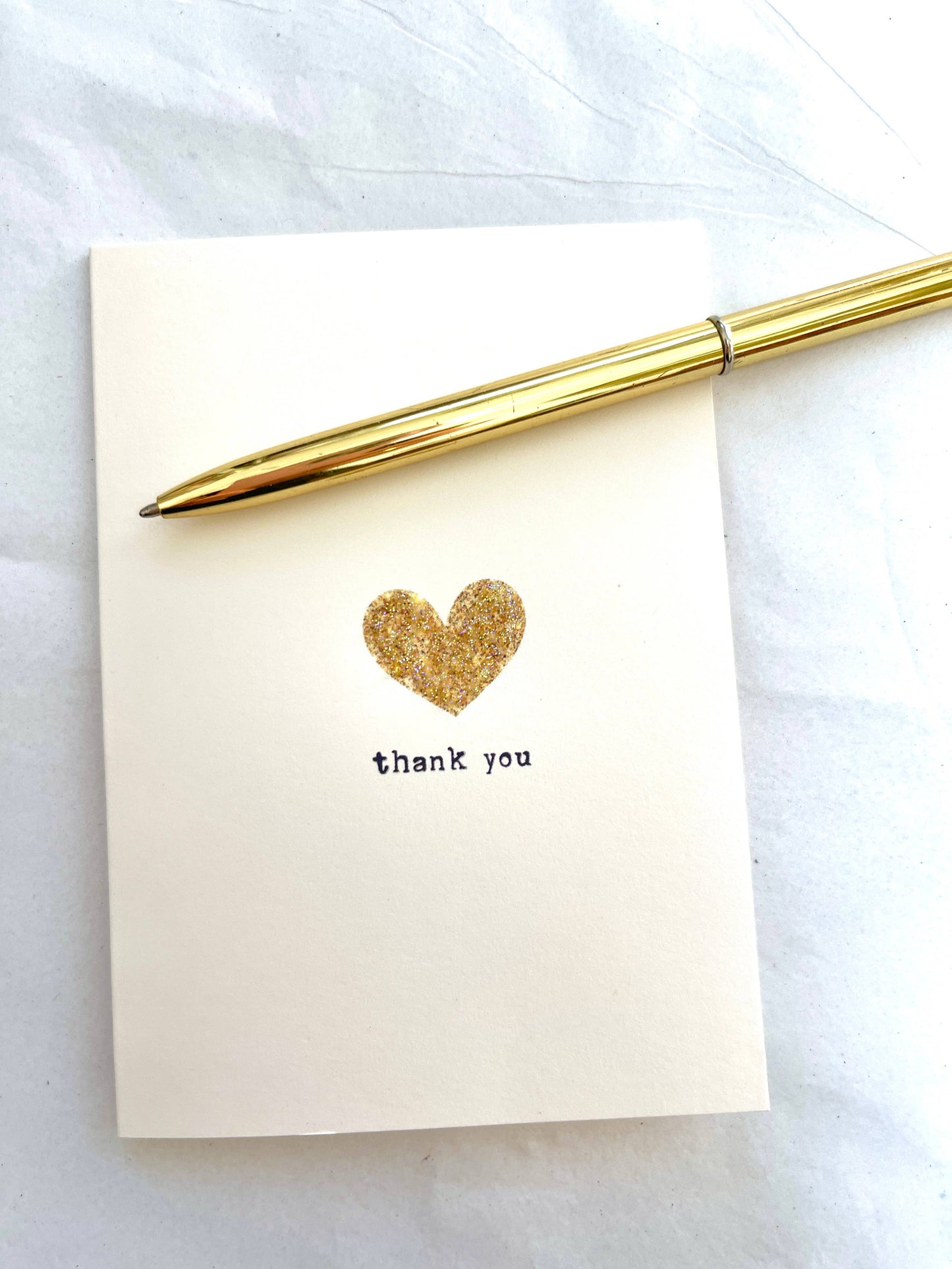 Thank you gold glitter heart