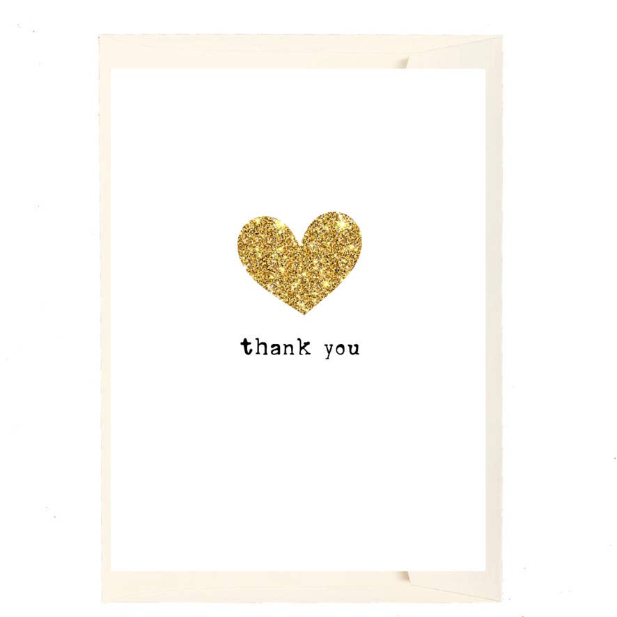 Thank you gold glitter heart