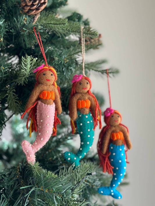 Felt Mermaid Ornament - Pacific Islander