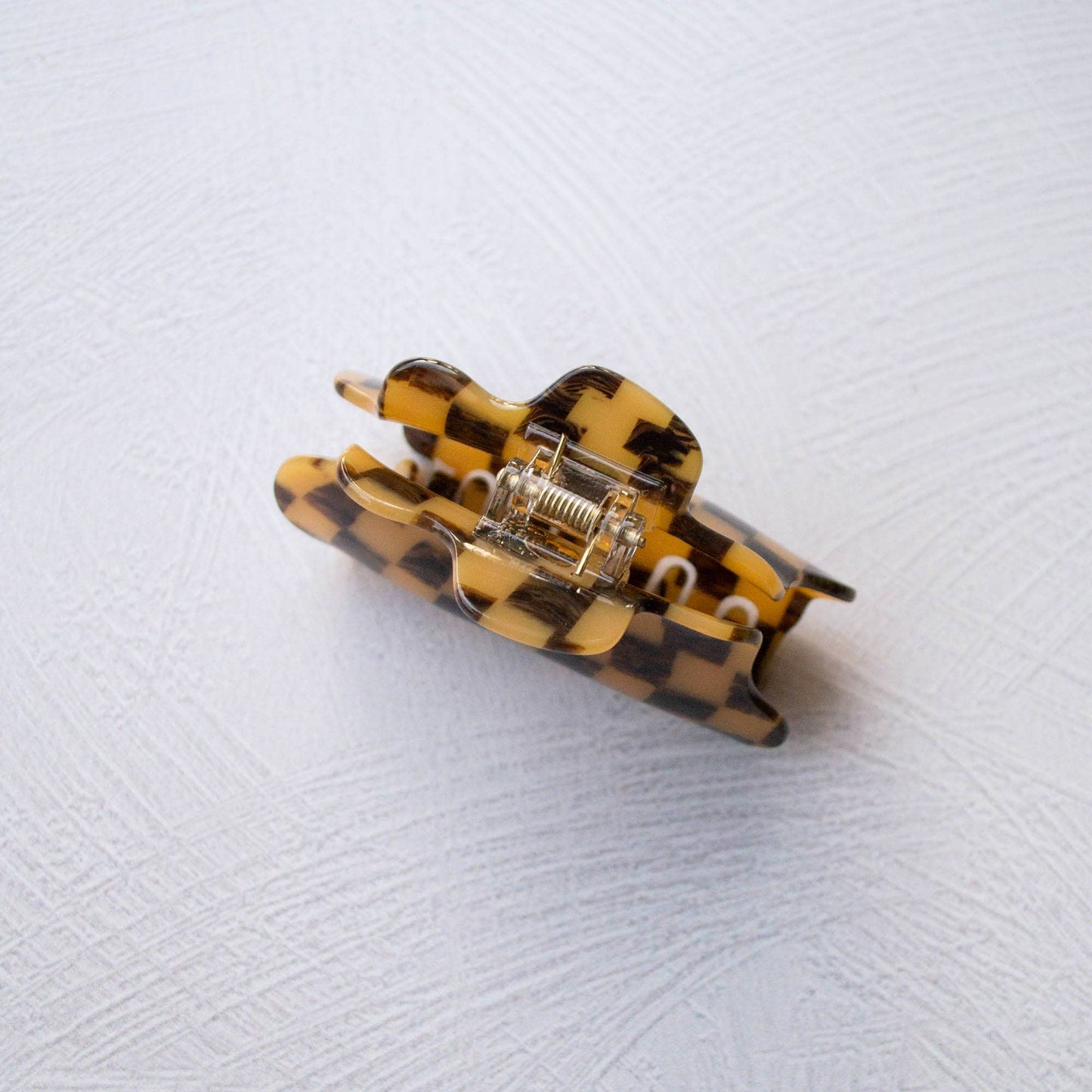 Eco Cloud Checkerboard Pattern Hair Claw Clip