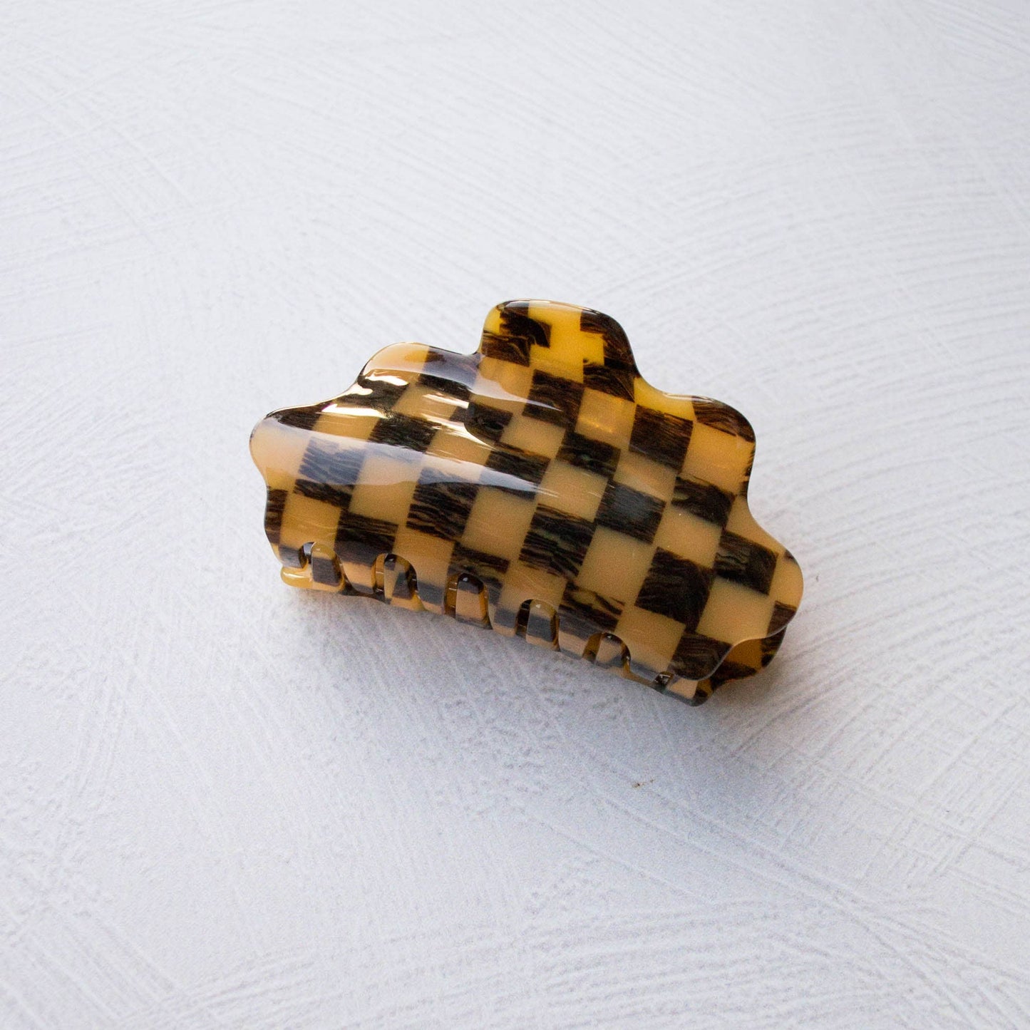 Eco Cloud Checkerboard Pattern Hair Claw Clip
