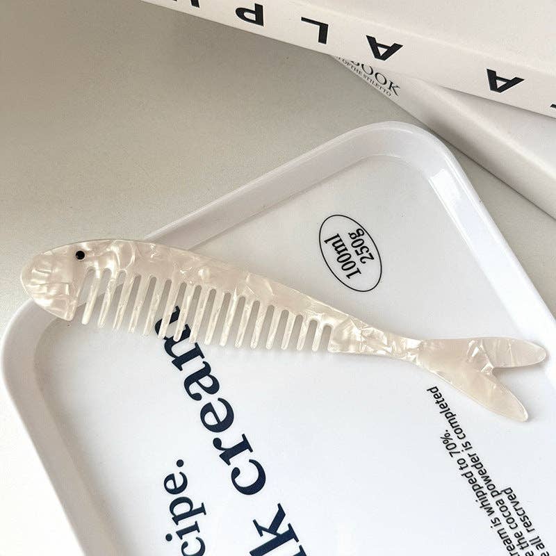 Chic Fish Shape Marble Acetate Portable Hair Combs MK2PPM6CT5CB54