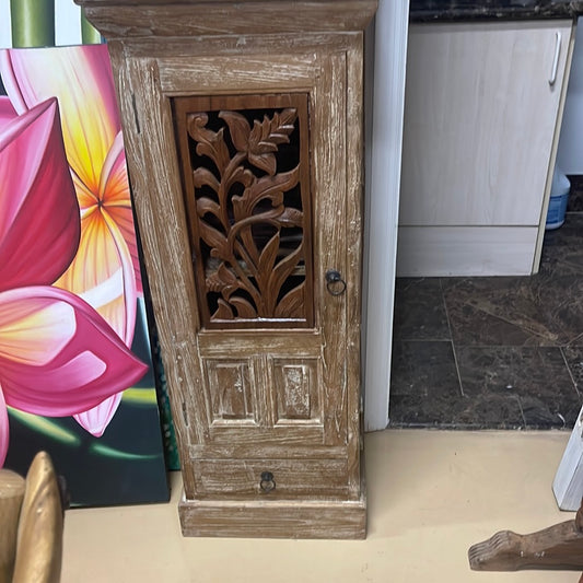 Tall Teak with Dark Cabinet