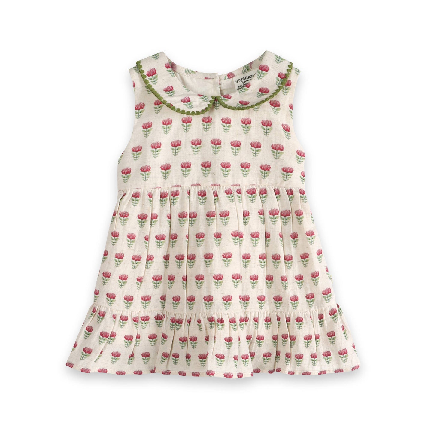 Mia Block Print Floral Baby Dress + Bloomer (Organic)