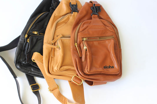 Mahina | Leather Sling Backpack | Assorted colors