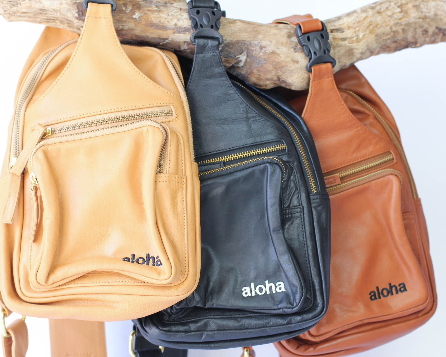 Mahina | Leather Sling Backpack | Assorted colors