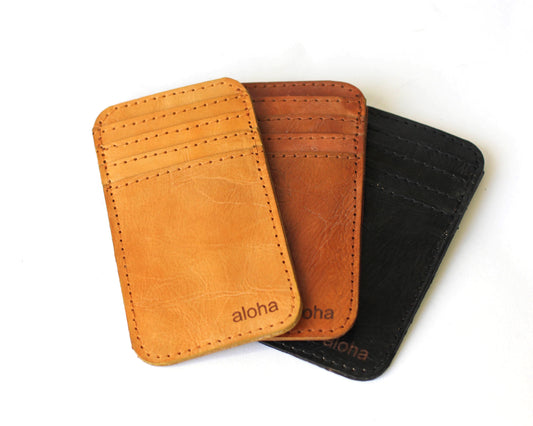 Kaleka | Leather Double-Sided Card Wallet | Three Colors