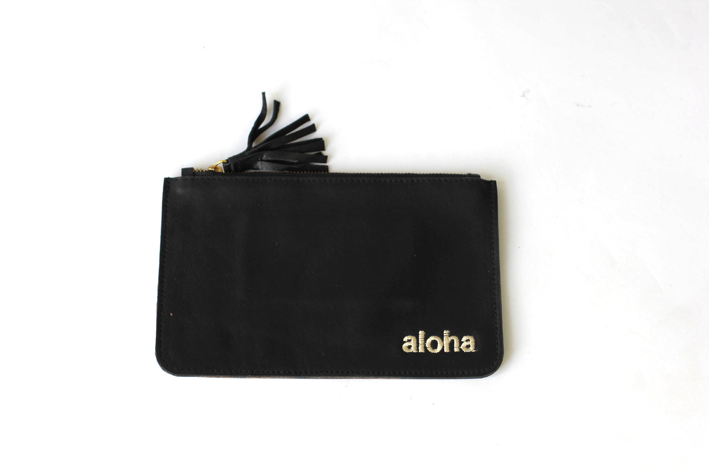 Mimi "aloha" | Leather mini-pouch | Assorted colors and embroidery