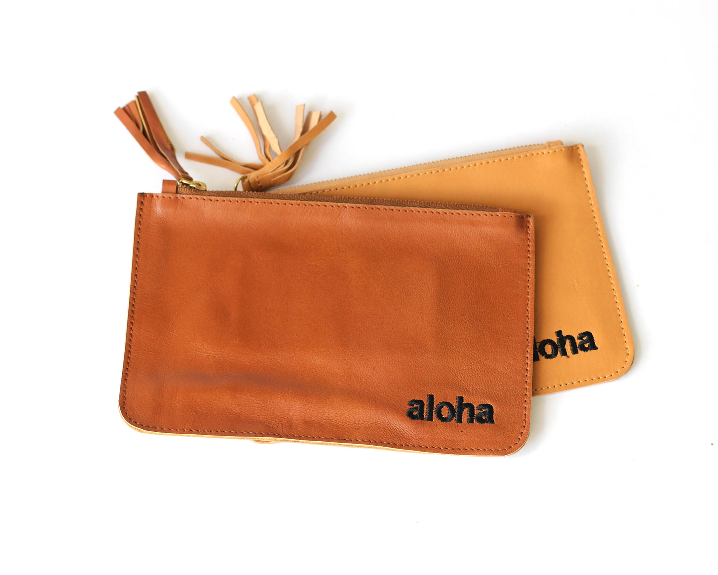 Mimi "aloha" | Leather mini-pouch | Assorted colors and embroidery