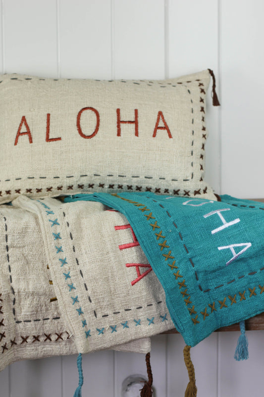 Maka Sea Textured Weave Rectangle Pillow | ALOHA