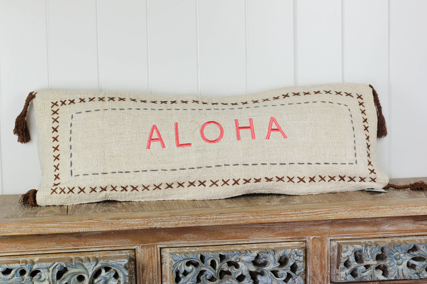 Maka Sea Textured Weave Lumbar Pillow | ALOHA