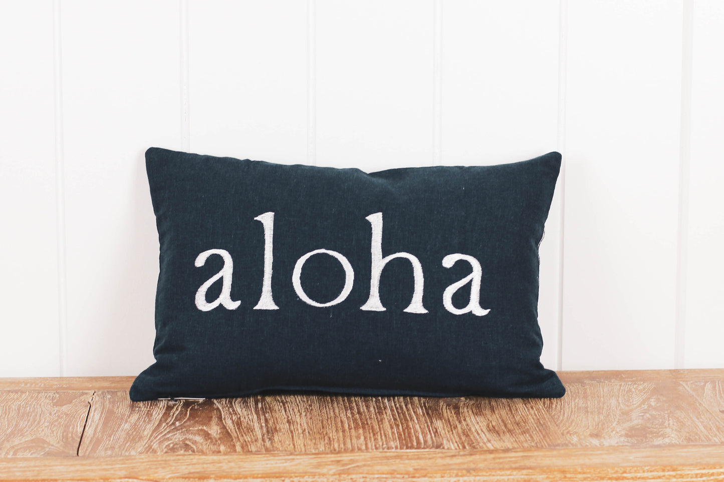 Maka Sea Linen Rectangle Pillow (Small) | Aloha and Maui (Two-sided)