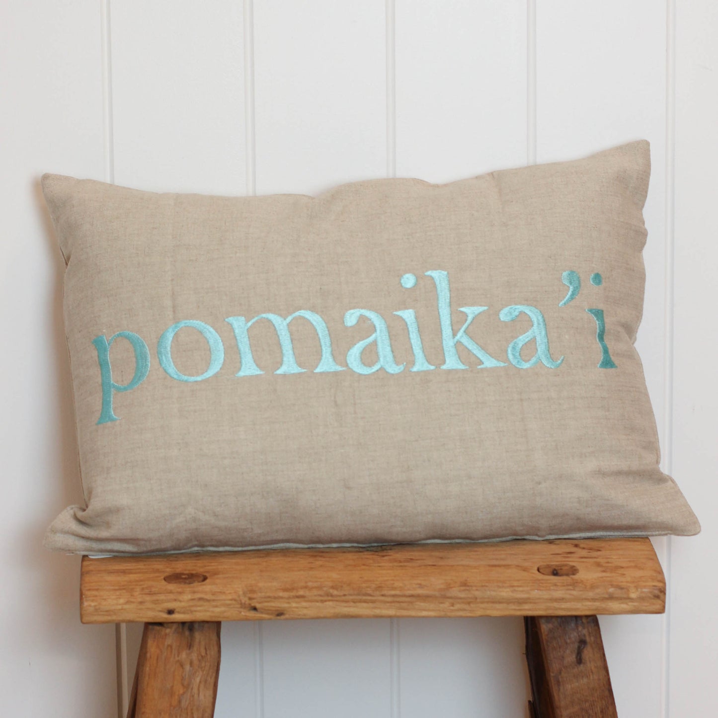 Maka Sea Linen Rectangle Pillow | Pomaika'i and Blessings (Two-sided)