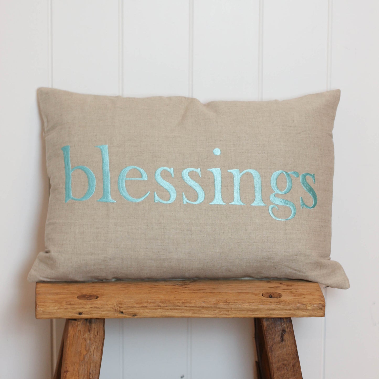 Maka Sea Linen Rectangle Pillow | Pomaika'i and Blessings (Two-sided)