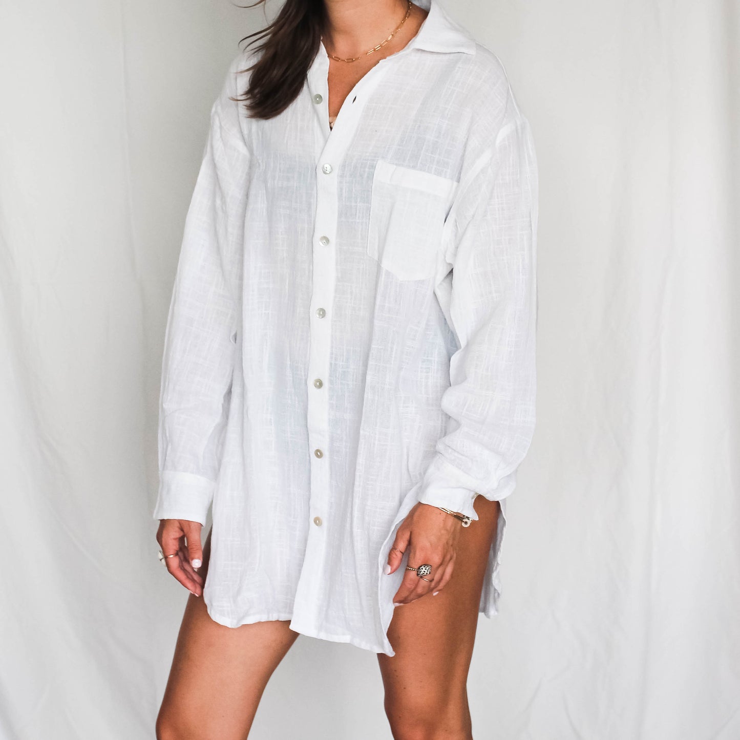 Bu Tiki Cruise Cotton Button-up Dress