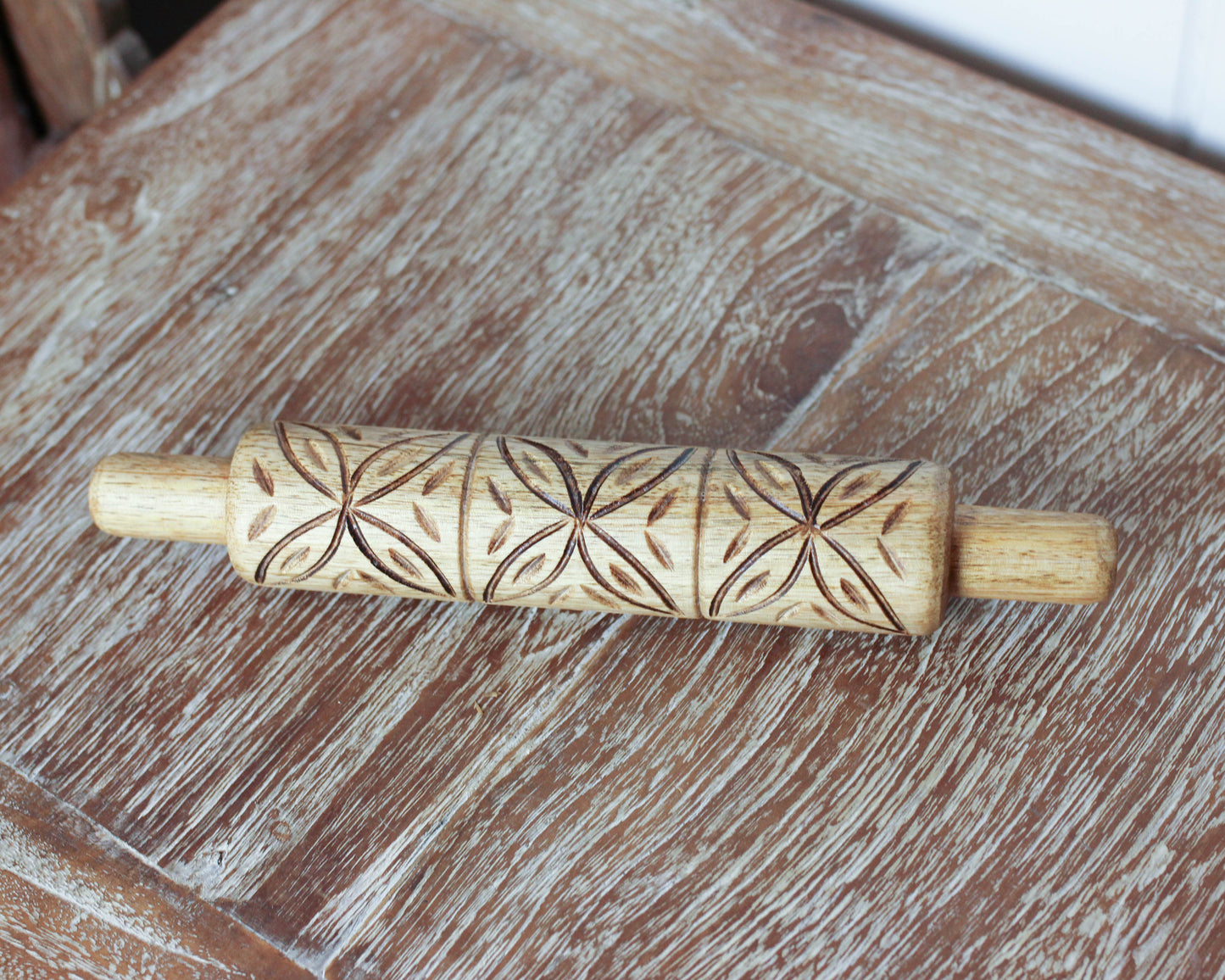 Mango Wood Engraved Rolling Pin