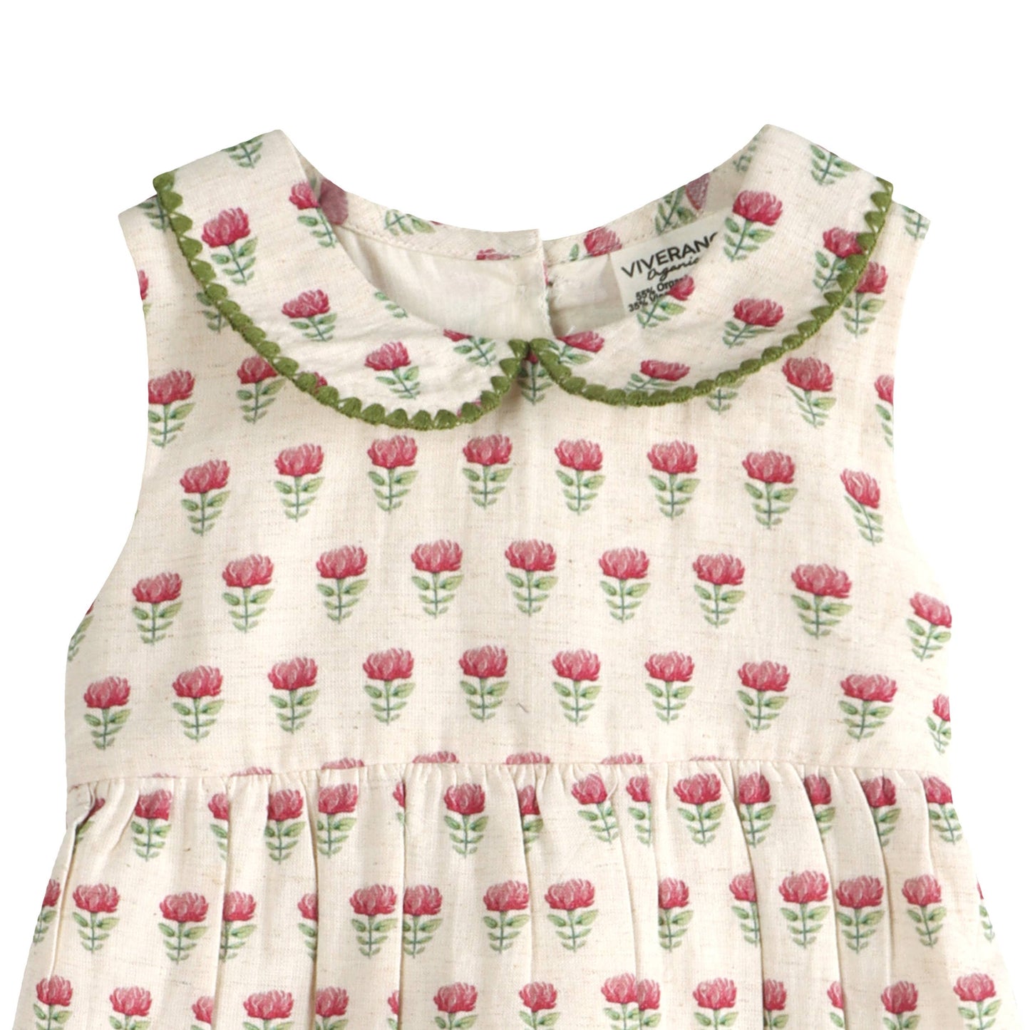 Mia Block Print Floral Baby Dress + Bloomer (Organic)