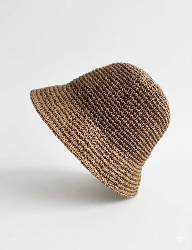 Minimalist Foldable Raffia Straw Bucket Hat MK2RTK6W6HAT181