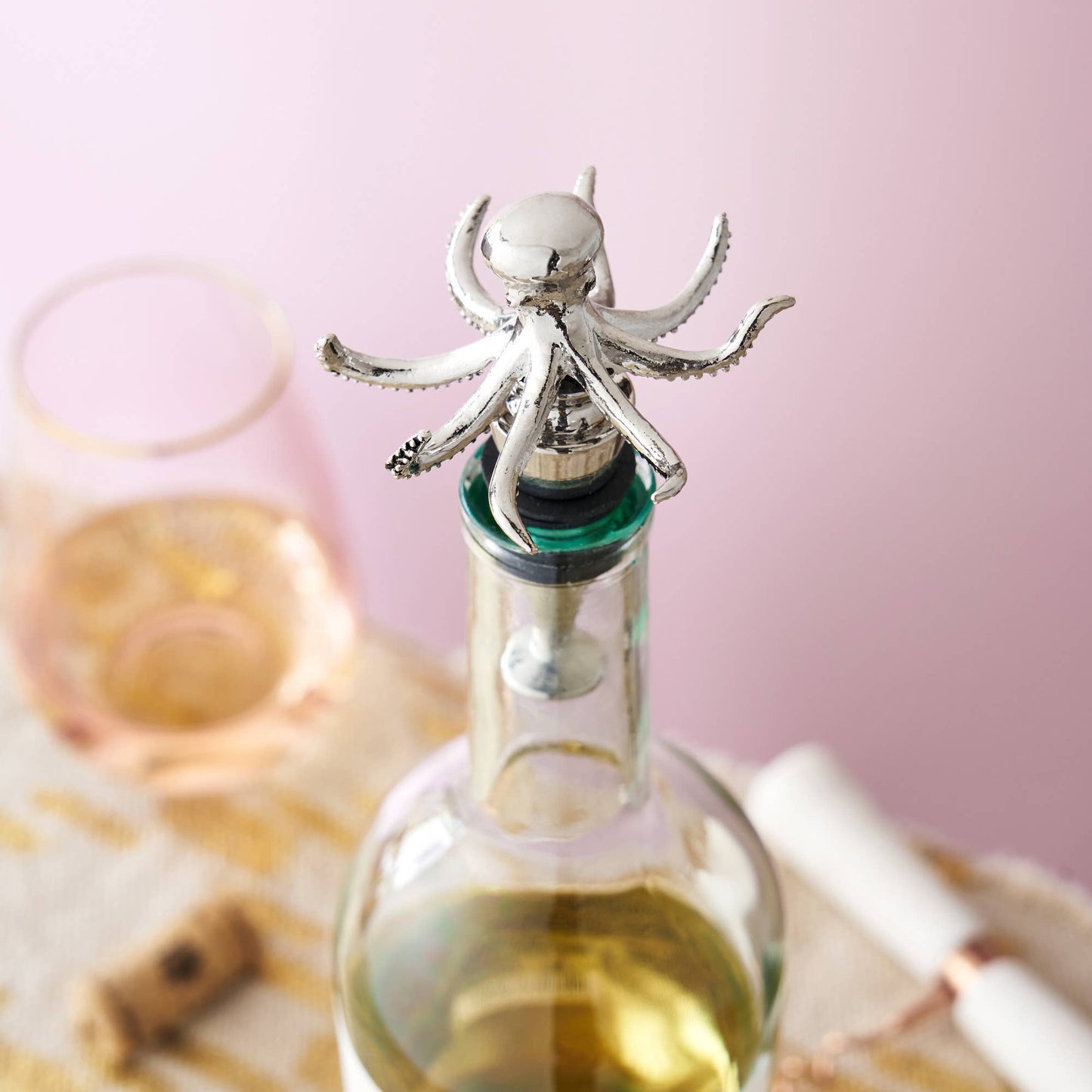 Metal Octopus Wine Bottle Stopper