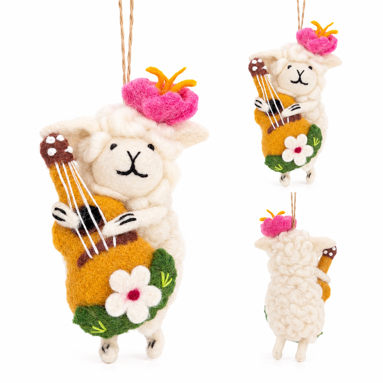 Hula Sheep Ornament with Ukulele
