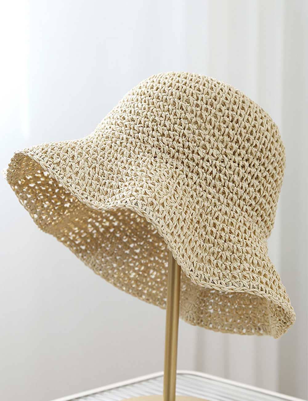 Trendy Wide Brim Woven Straw Sun Hat MK2COK6W6HAT56