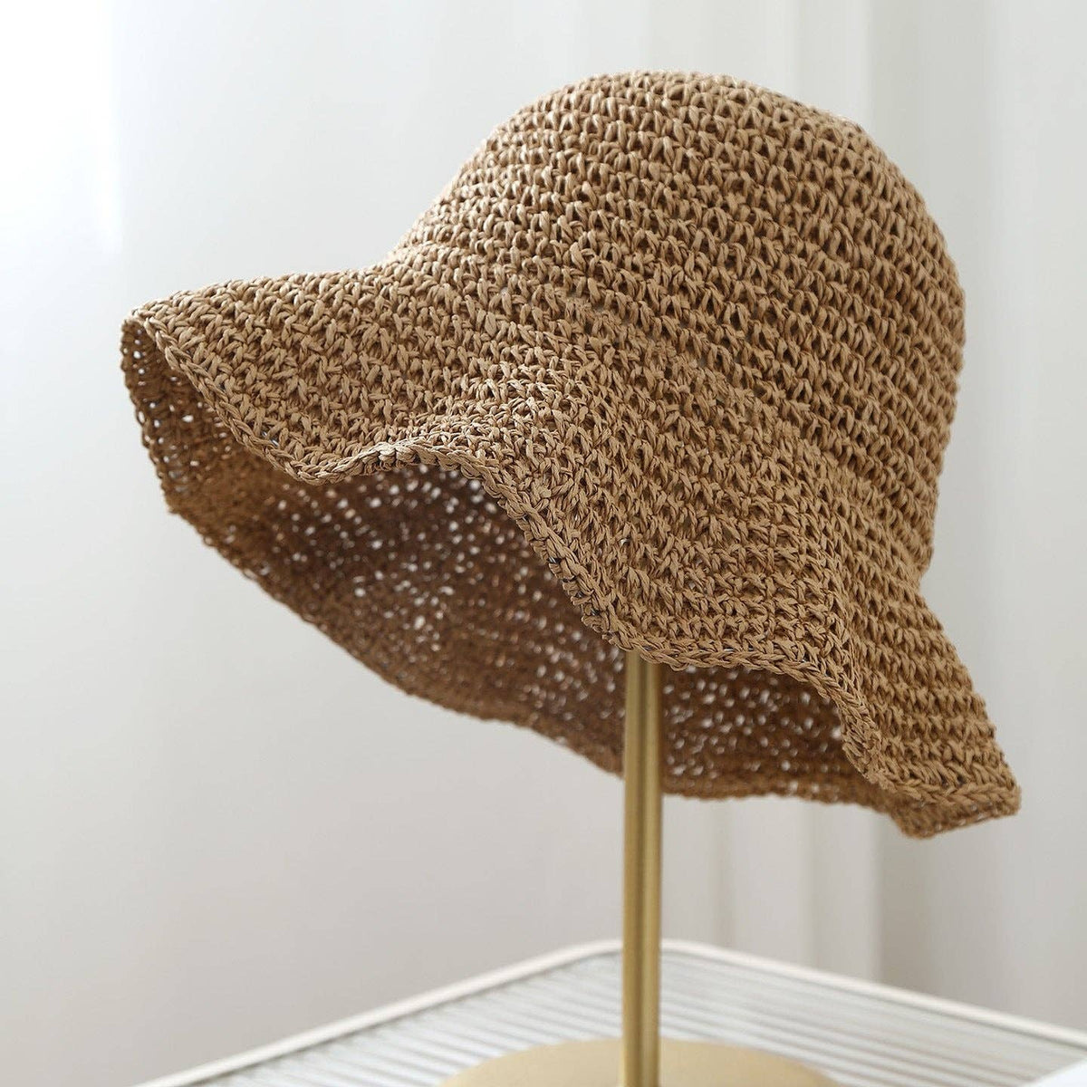 Trendy Wide Brim Woven Straw Sun Hat MK2COK6W6HAT56