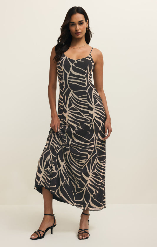 Charisma Tova Palm Midi Dress | Black