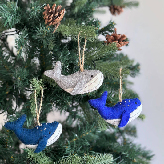 Felted Humpback Whale Ornament