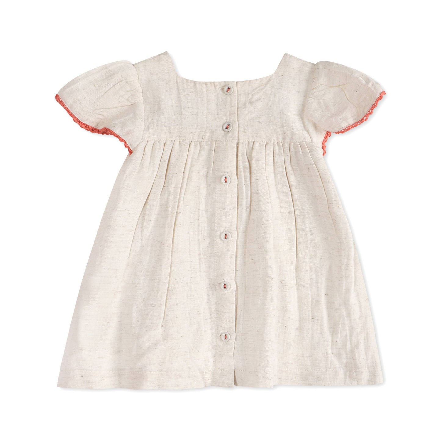 Gabi Embroidered Baby Dress + Bloomer (Linen)