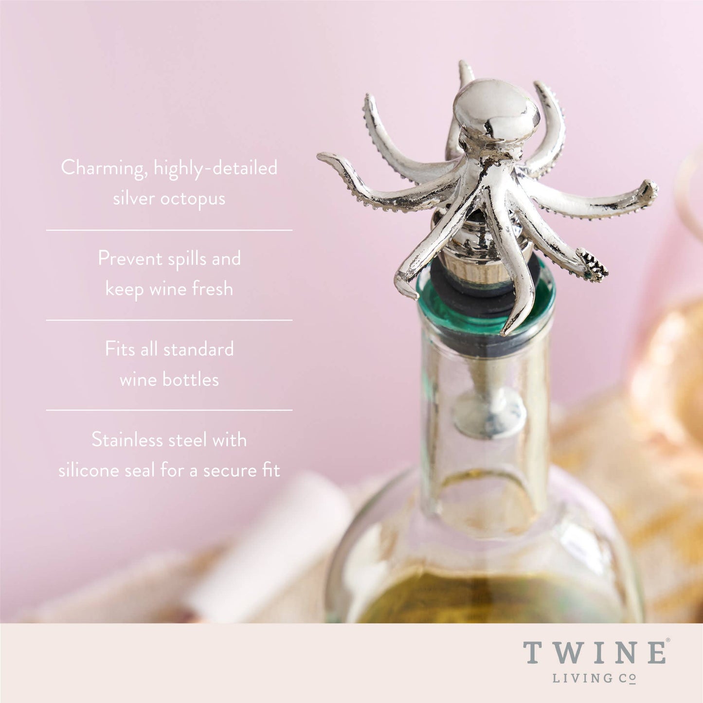 Metal Octopus Wine Bottle Stopper