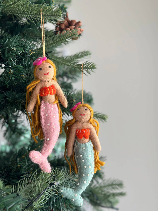 Felt Mermaid Ornament - Caucasian