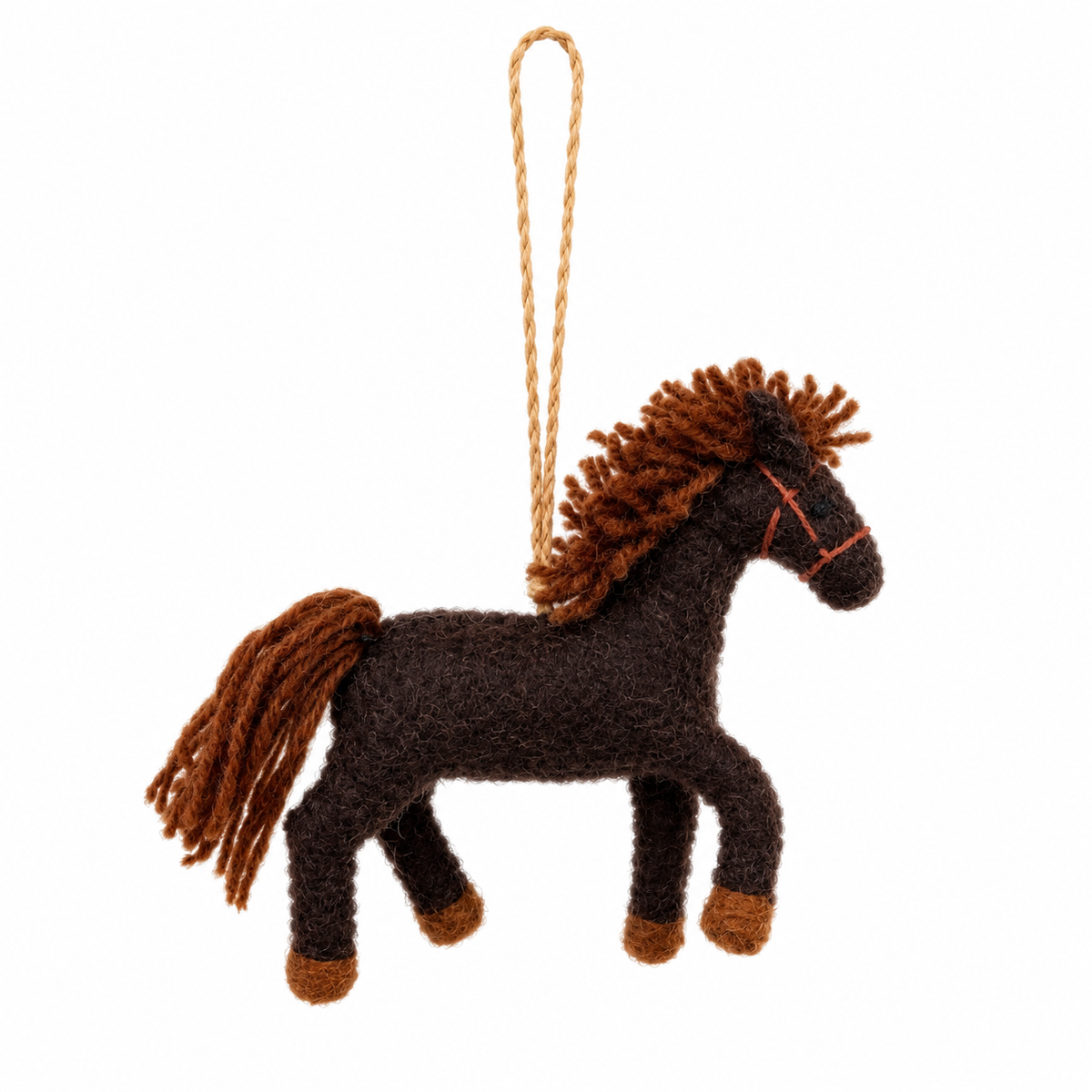 Felt Horse Ornament - Set of 6