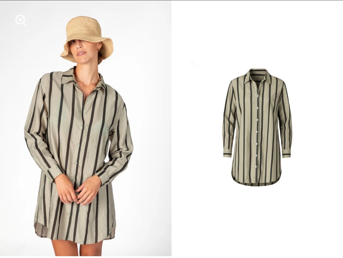 Sage Stripe Cover Up