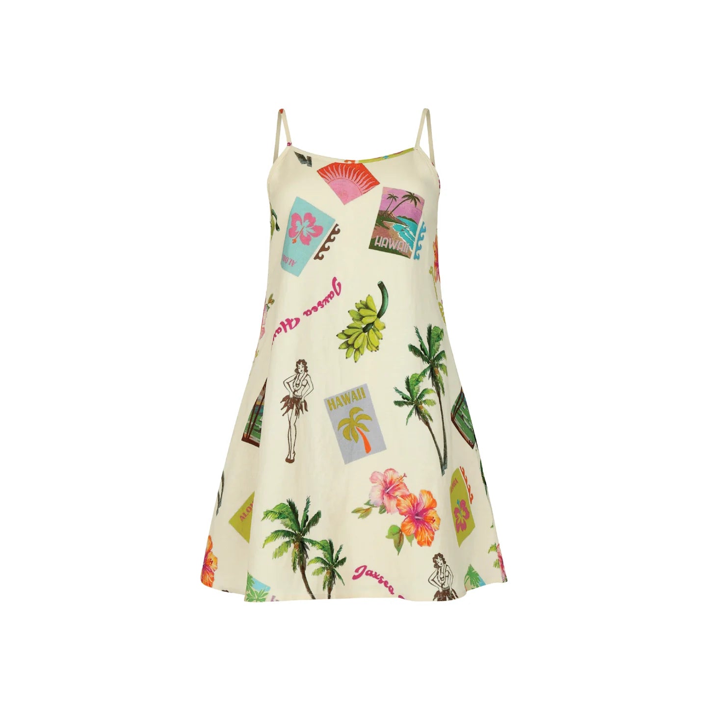 Mini Postcard Slip Dress with Pockets