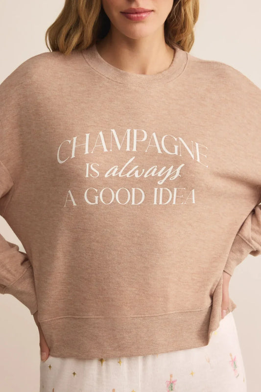 Champagne LS Knit Top