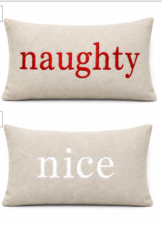 Naughty and Nice 12 x 18 Pillow | Maka Sea