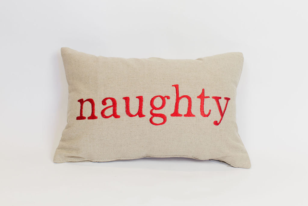 Maka Sea Linen Rectangle Pillow | Naughty and Nice (Two-sided)