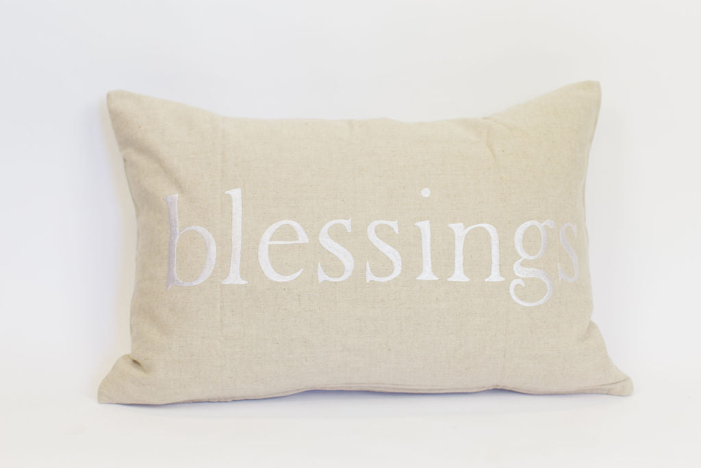 Maka Sea Linen Rectangle Pillow | Pomaika'i and Blessings (Two-sided)