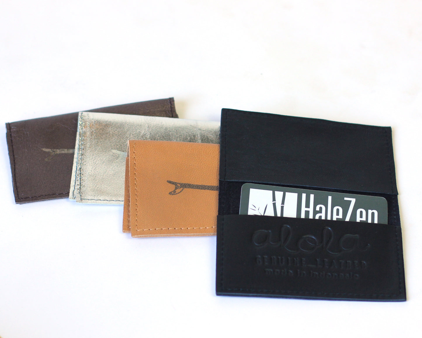 Leather Business Card Holder | Surfboard embossed | Assorted colors