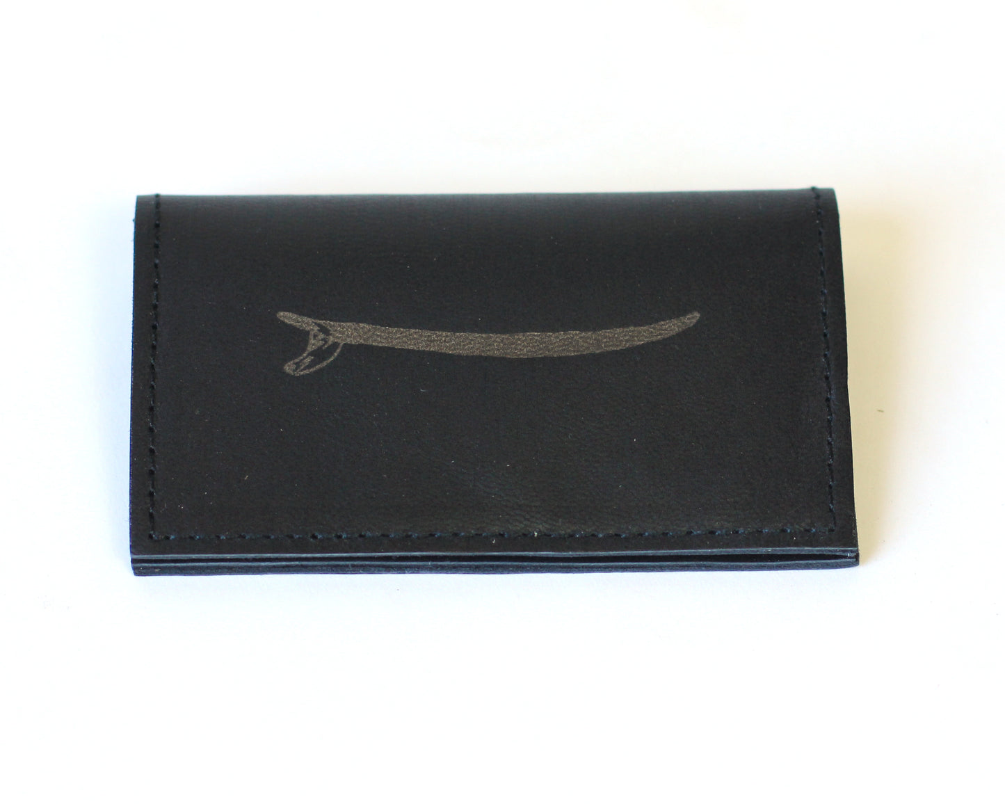 Leather Business Card Holder | Surfboard embossed | Assorted colors