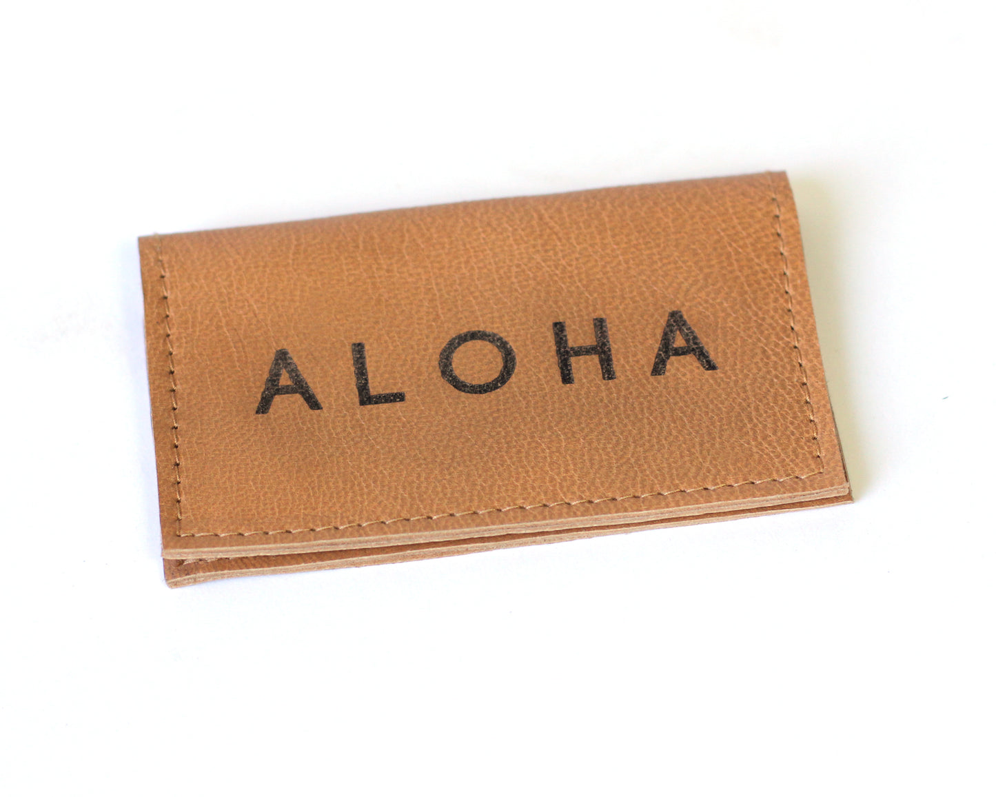 Leather Business Card Holder | ALOHA embossed | Assorted colors