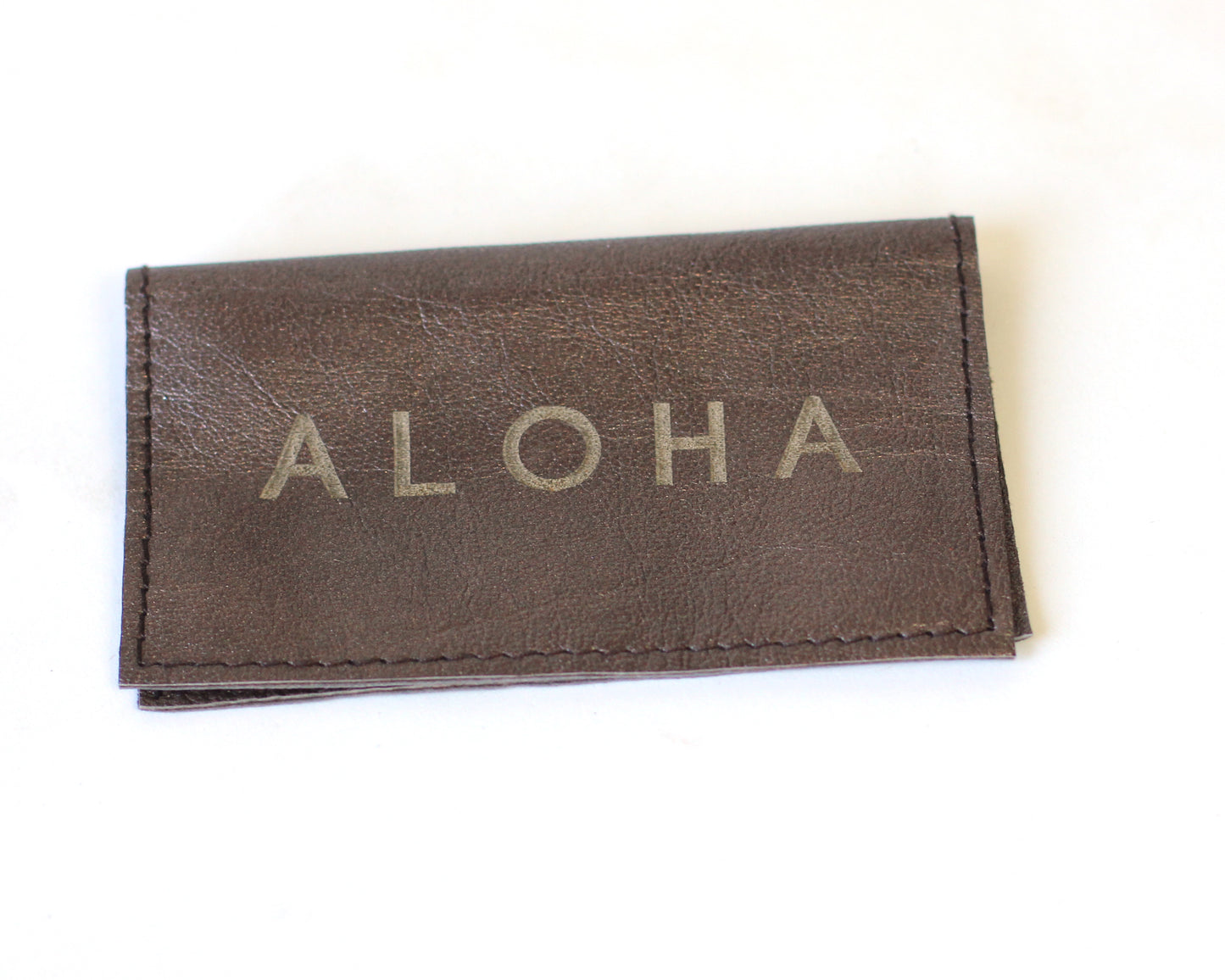 Leather Business Card Holder | ALOHA embossed | Assorted colors