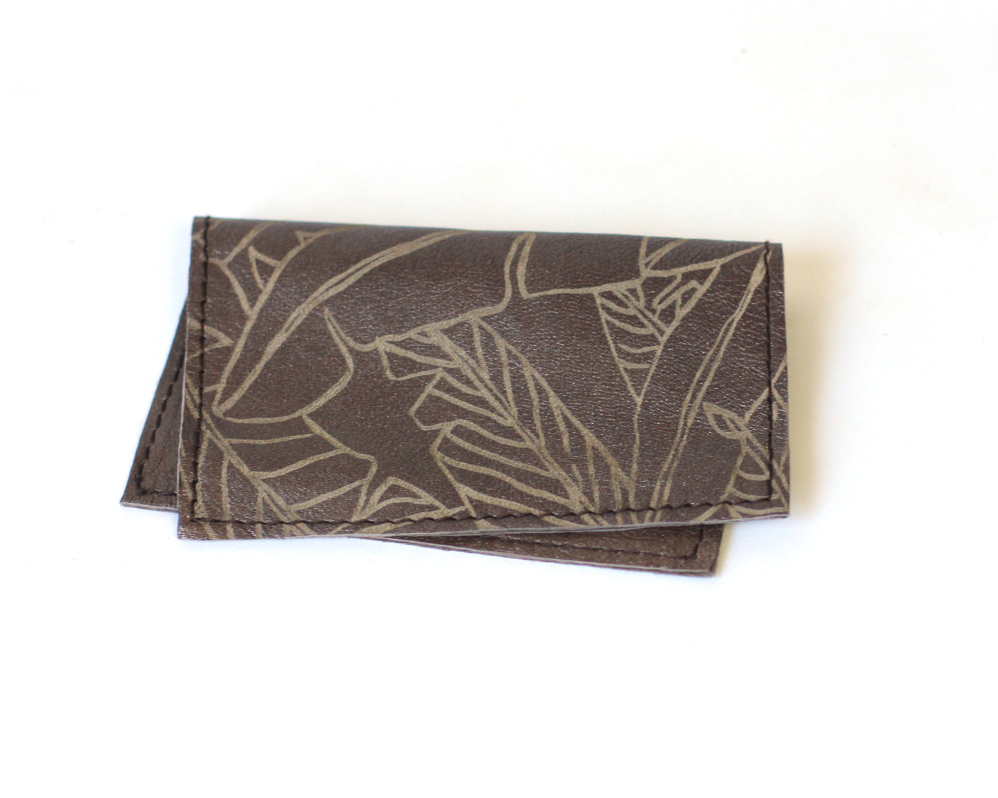 Alola Maui Leather Business Card Holder | Banana leaf embossed | Assorted colors