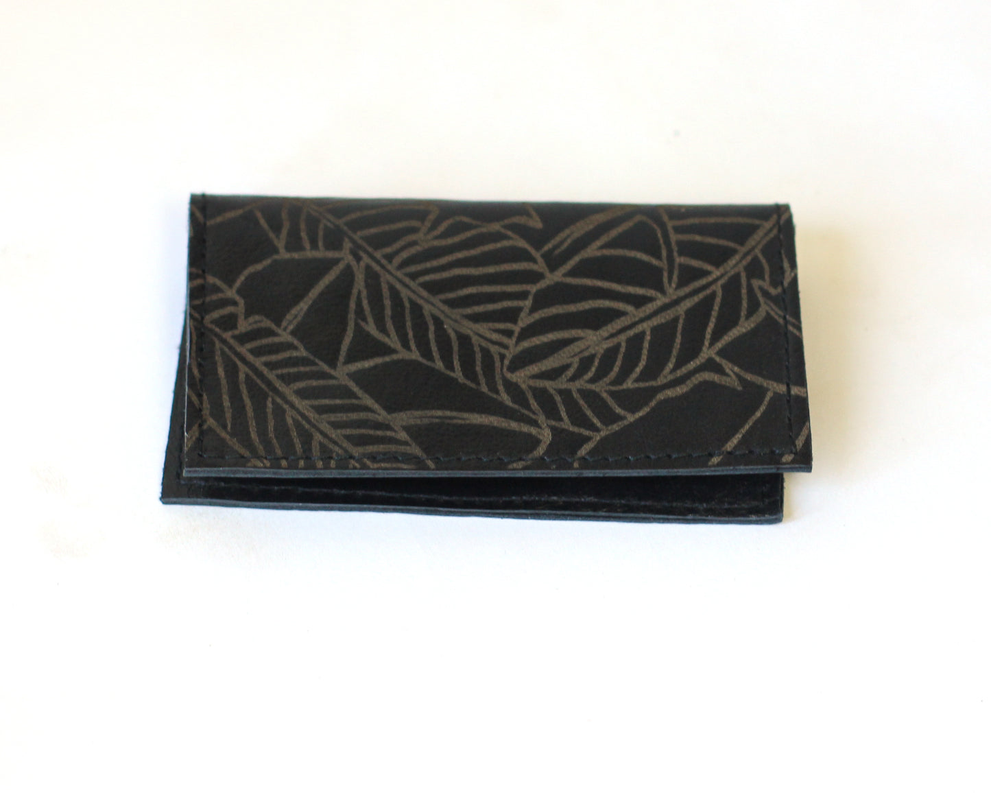 Alola Maui Leather Business Card Holder | Banana leaf embossed | Assorted colors